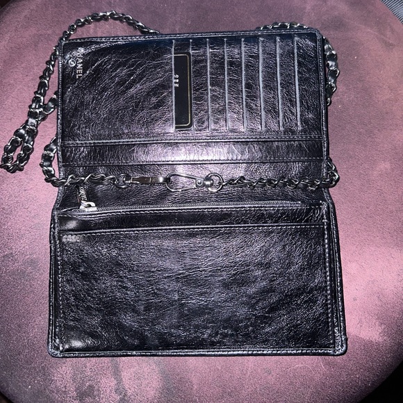 ๐Unbranded Leather 47โ Chain for Bags and Wallets - Black-Gunmetal PRICE FOR ONE - Picture 3 of 7